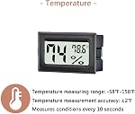 Paquet de 12 Mini Thermomètre numérique Hygromètre, température intérieure et moniteur de mesure d'humidité Fahrenheit (℉) pour Greenhouse, Réservoir de retraite, Maison,Jars