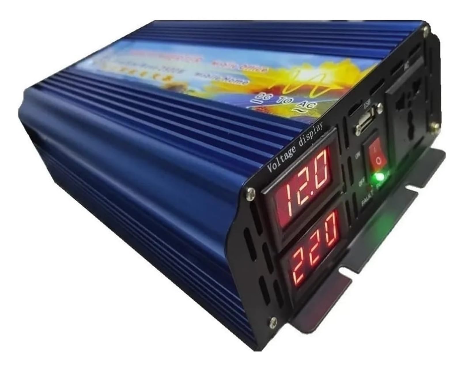 Inversor de Onda sinusoidal Pura de 2500W CC 48V a CA 220V 60HZ Potencia 5000W Pantalla Digital Dual(50HZ,12V-110-120V)