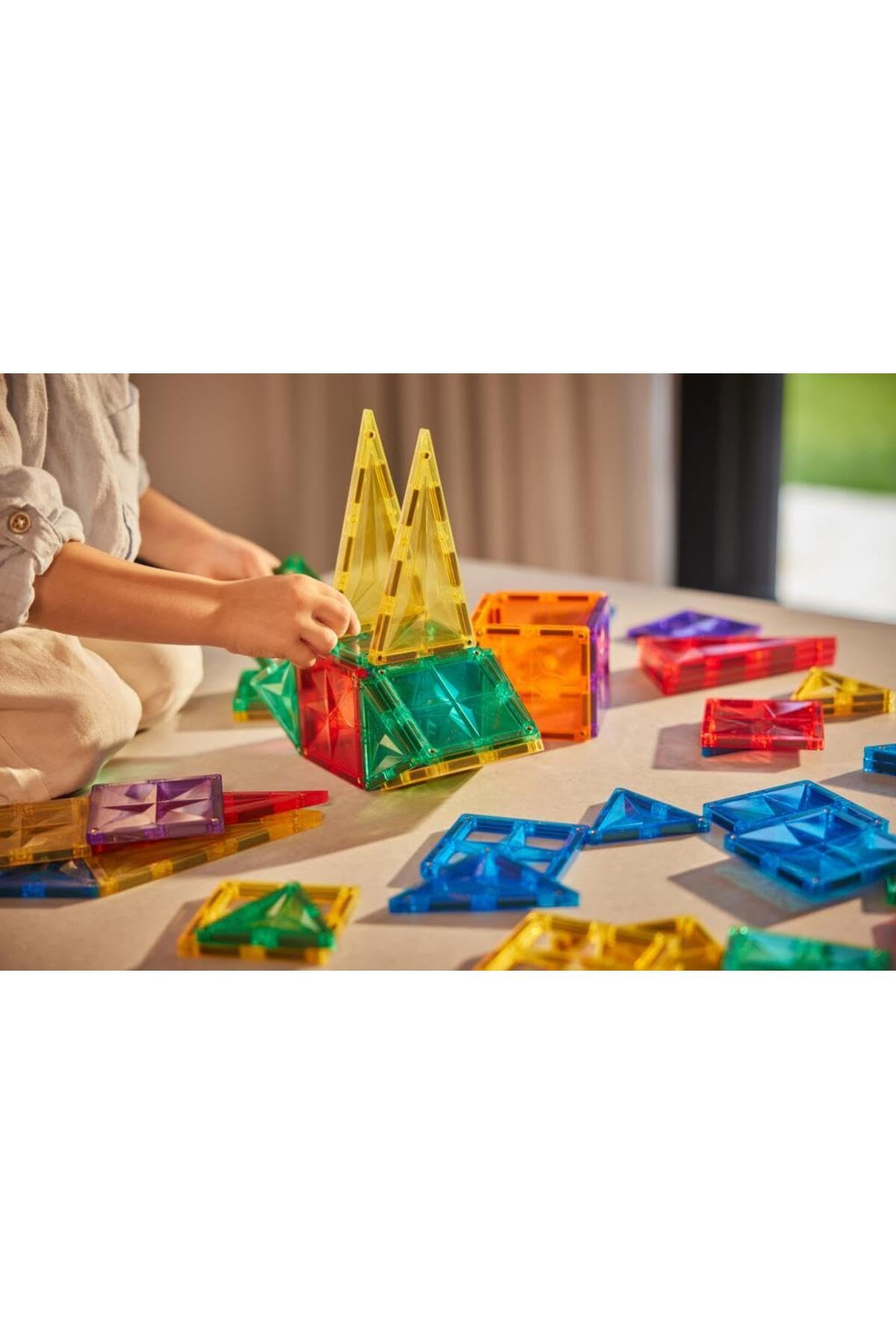 Original-Bausatz in Knallfarben 60 Teile, langlebiges Magnetspielzeug, Robustes Lernspielzeug, erweiterbare Sets, für Kinder ab 3 Jahren