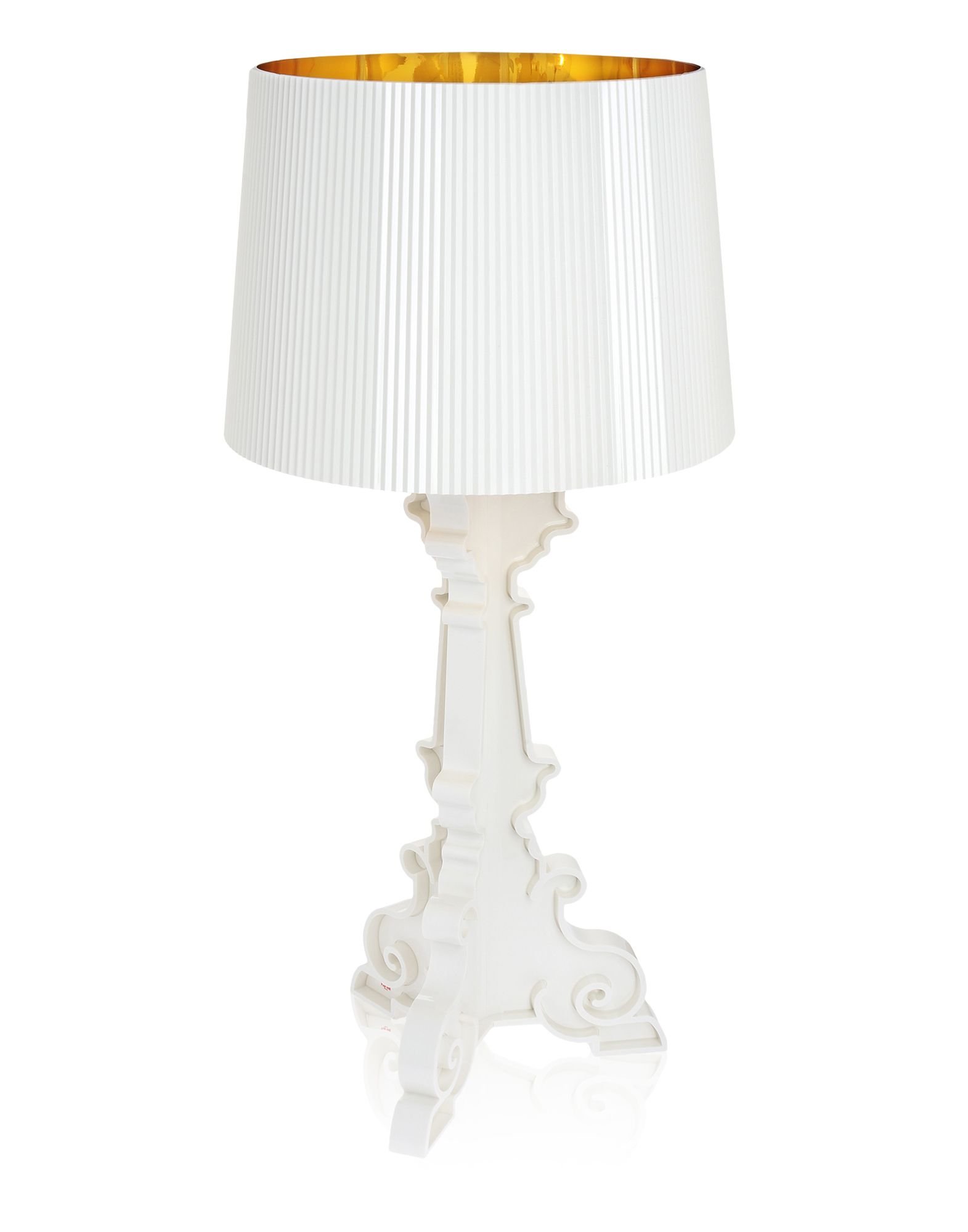 Kartell Bourgie Lampada da Tavolo, Dimmerabile E14, Bianco/Oro