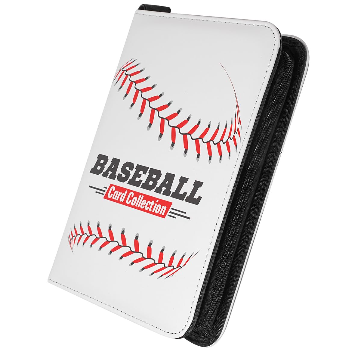 Baseball Card Binder Album Holder 400 Pockets Leatherette Zip Folder Sleeves for Baseball Card