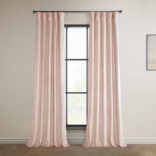 HPD Half Price Drapes Heritage - Cortinas de terciopelo afelpado de 108 pulgadas de largo para oscurecer habitación, 1 panel de 50 pulgadas de ancho