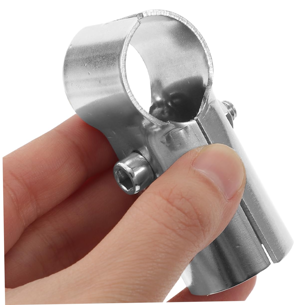 SHINEOFI Collier de Serrage Inox 32-50, Connecteur Inox Tube en Acier Inoxydable Argenté, 12 Pièces, pour Rail et Poteau, Intérieur Extérieur