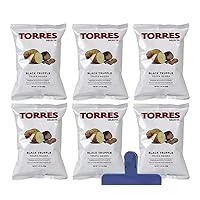 Vista 1 de Torres - Chips de trufa negra prémium con clip GiftWorld BAG, patatas fritas antiguas y hechas a mano, sin gluten, (1.41 onzas) por bolsa, un