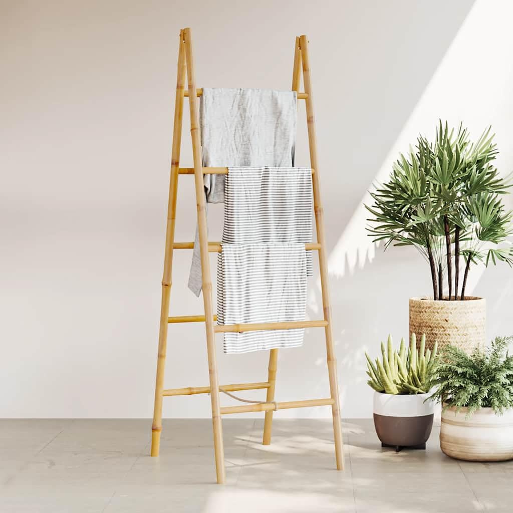 Bambusowa drabinka na ręczniki 50 x 160 cm wolnostojąca