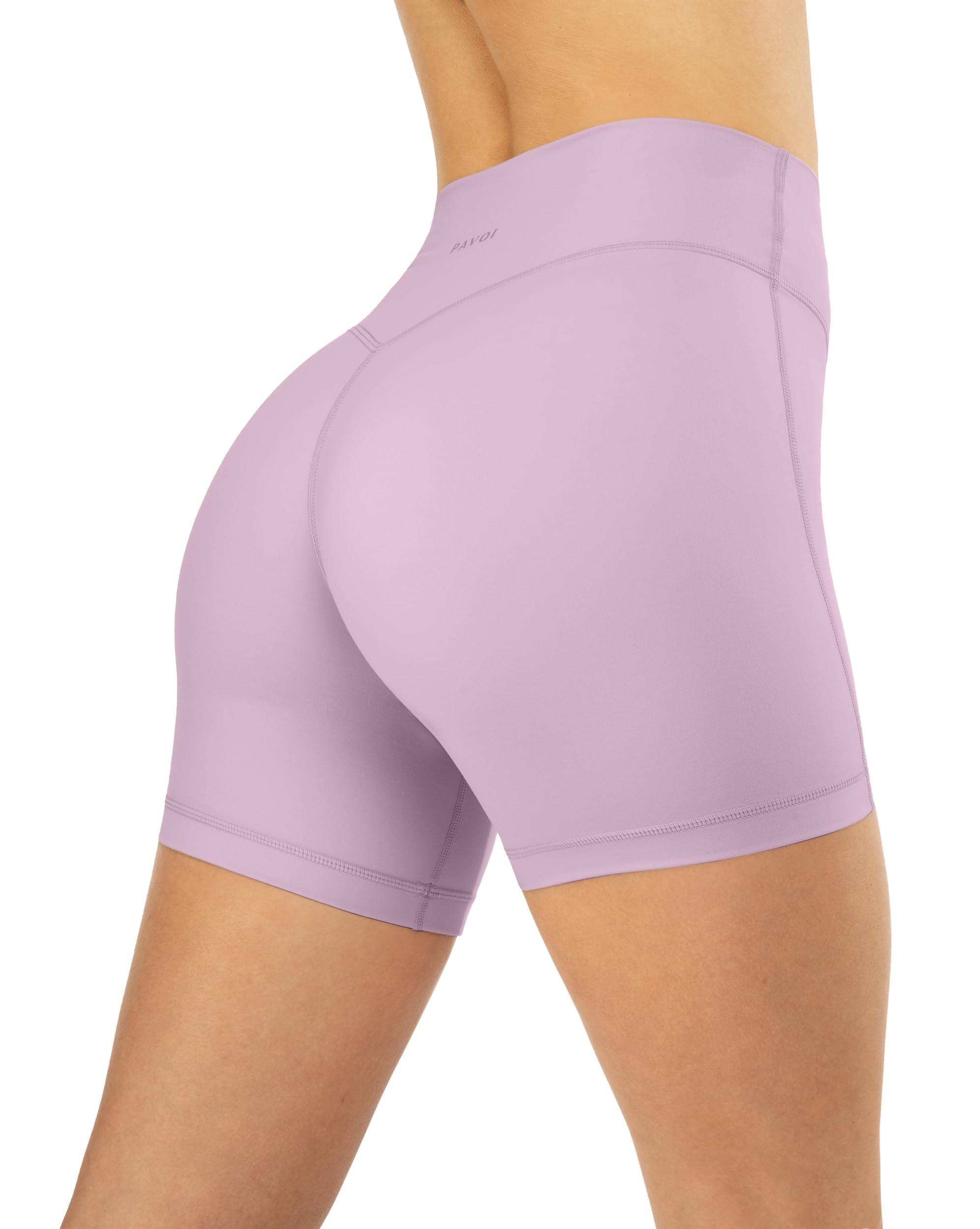 PAVOI ACTIVE Yoga Shorts for Women High Waisted Gym Shorts Buttery Soft Biker Workout Shorts 4" & 6" Compression Fit