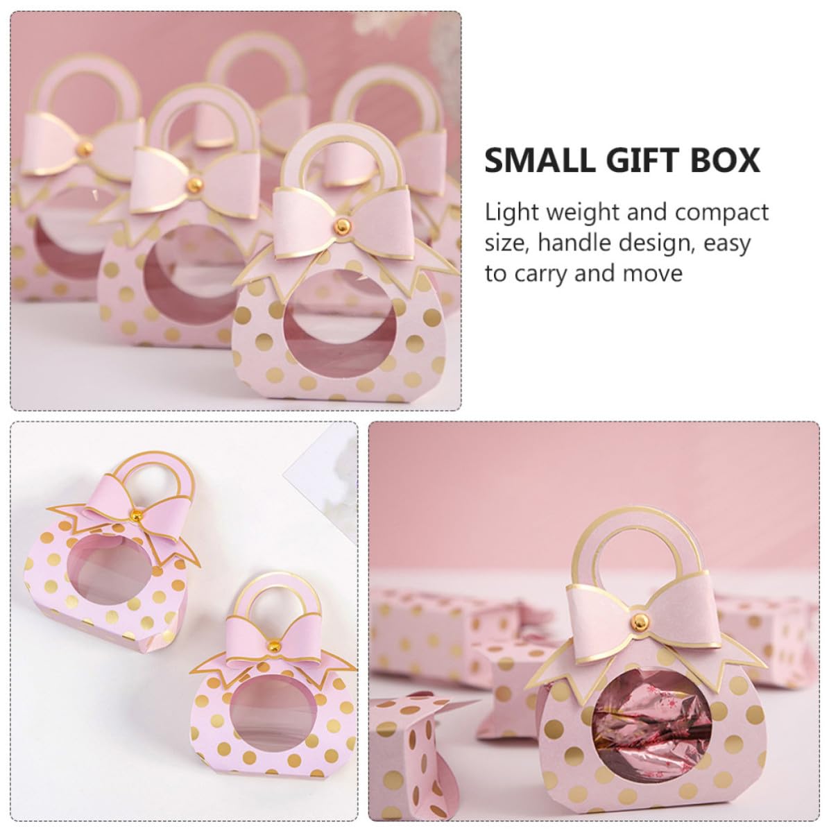 50 Pezzi Scatoline Portaconfetti Matrimonio Rosa con Finestra Trasparente e Fiocco Elegante Scatole Regalo per Dolcetti Caramelle e Souvenir Nozze Box Regalo Decorativo