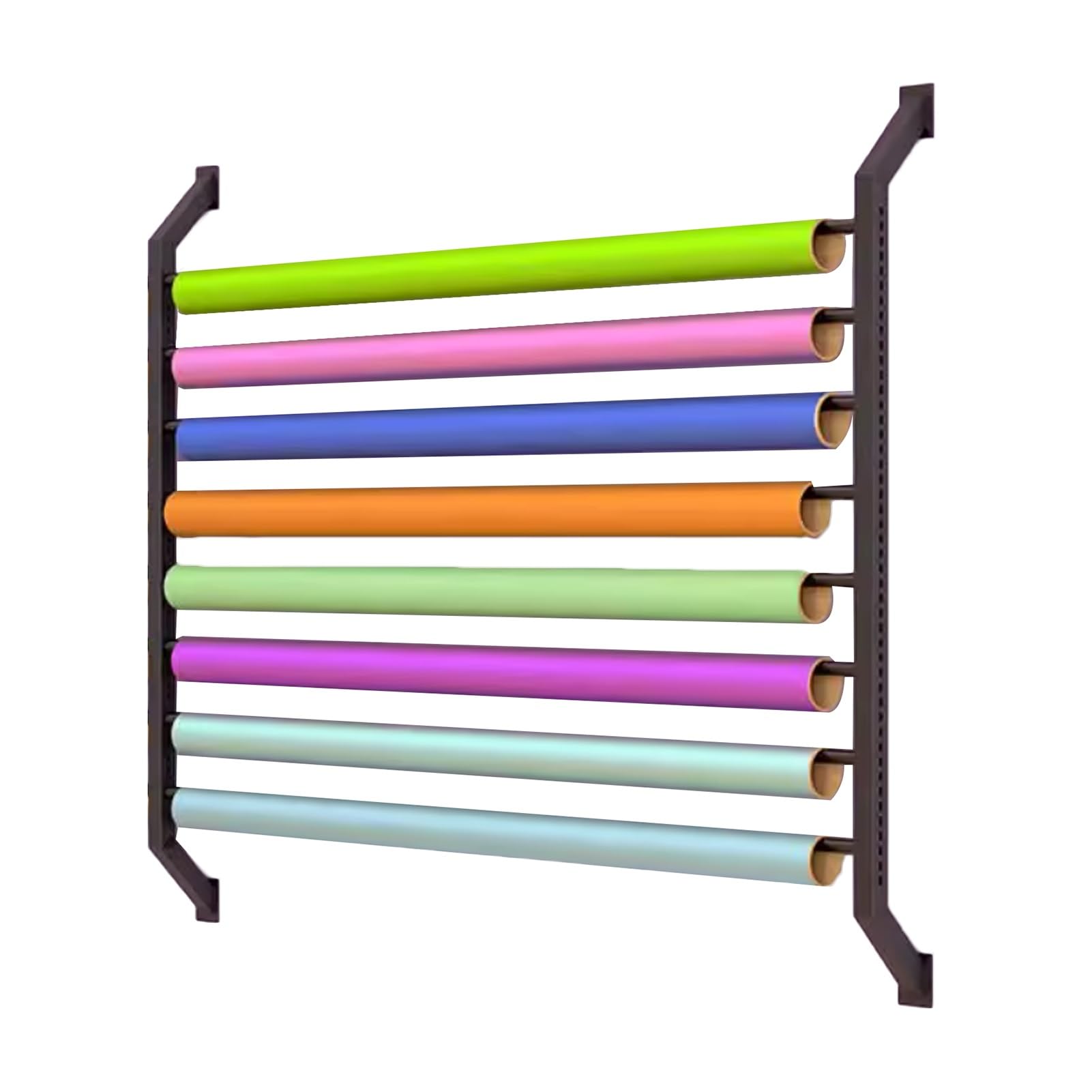 Organizador de rollos de tela montado en la pared, estante de almacenamiento que ahorra espacio para materiales de manualidades y suministros de decoración del hogar