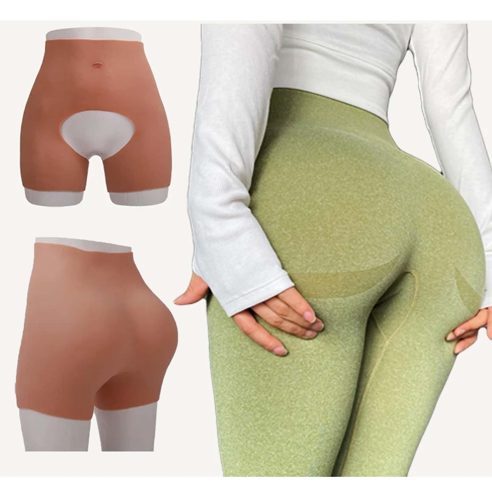 Adima Shorts Reductores De Gluteos De Silicona De Entrepierna Abierta Realzador De Caderas para Drag Queen Crossdresser Cosplay,Color3,T3.5