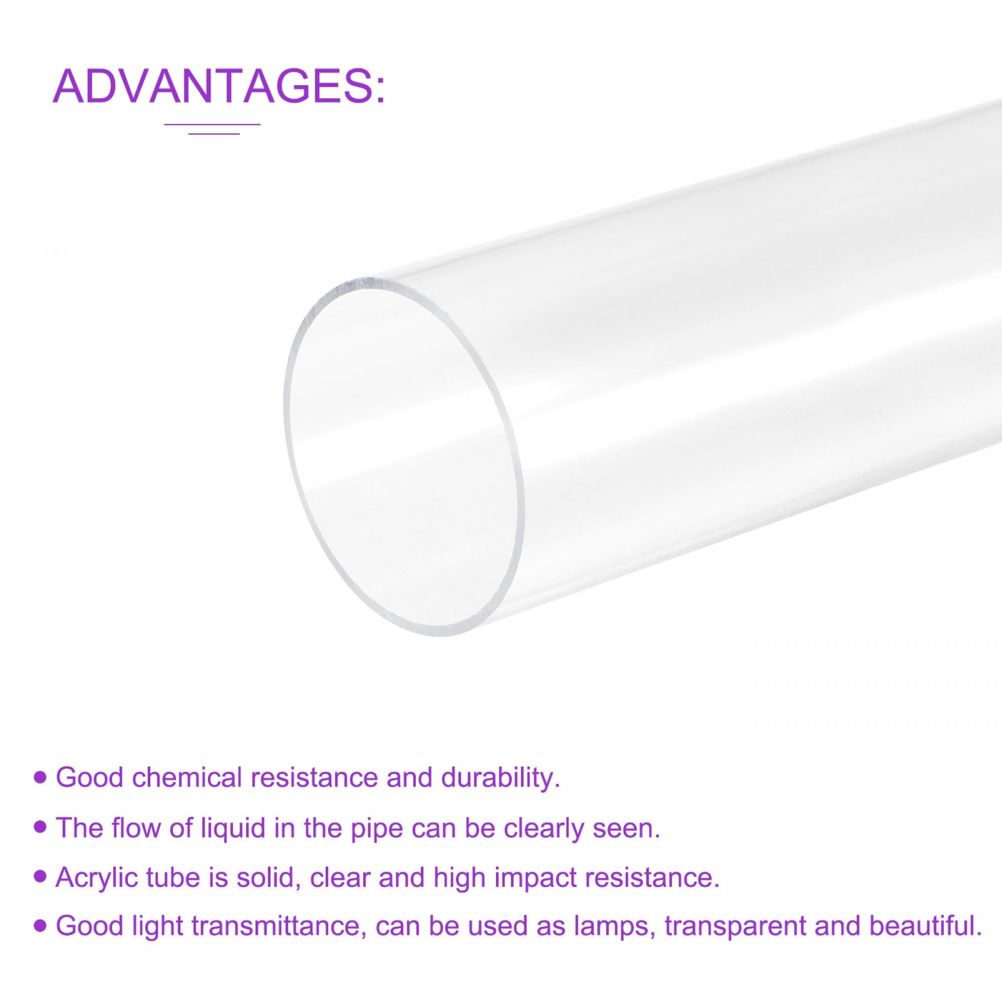 96mm x 100mm 8" Trasparente Acrilico Tubo Rigido Plastica per Acquario, Acqua Raffreddamento Sistema, Idraulico