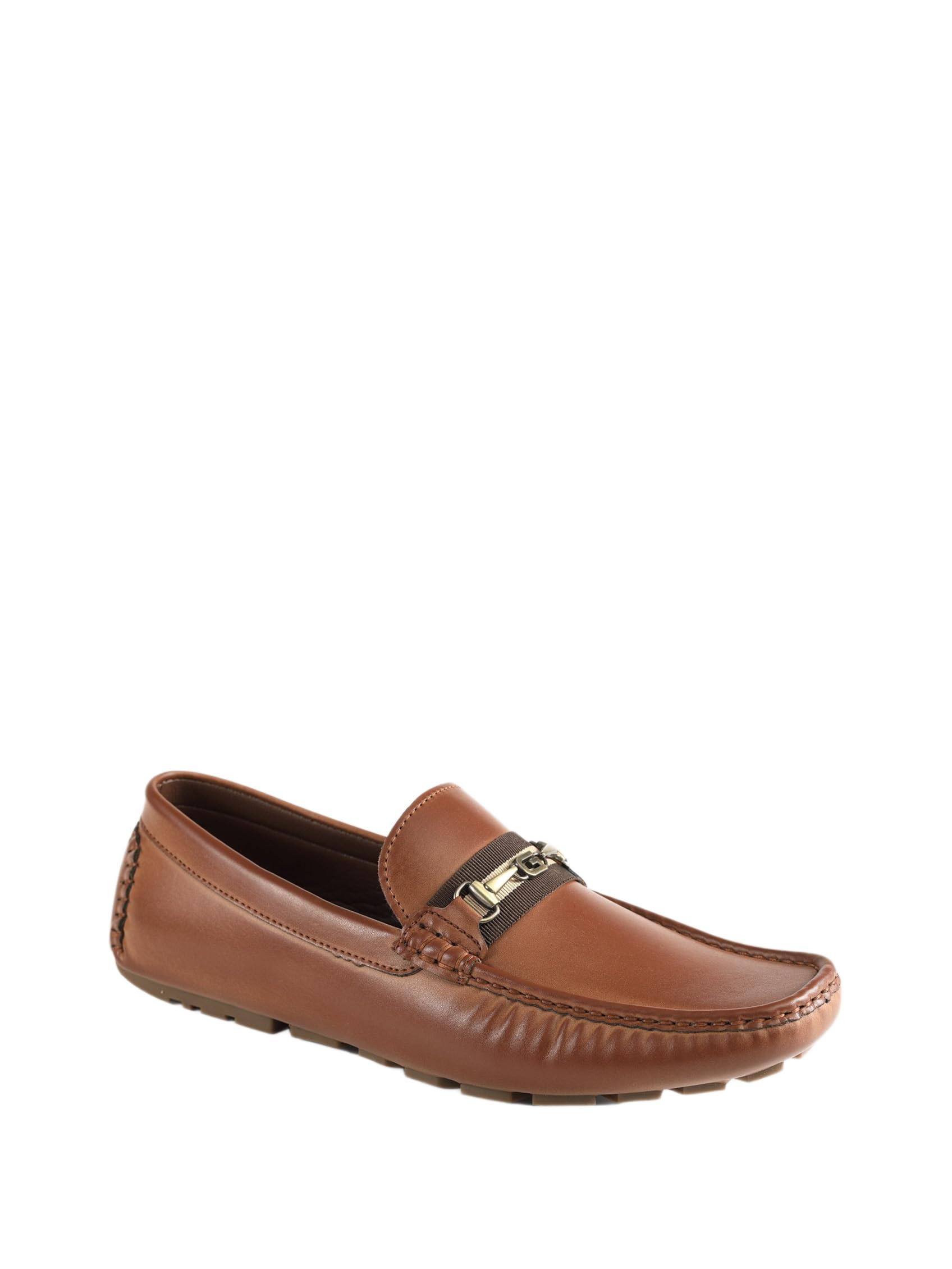GUESS Men's Aarav Driving Style Loafer, Cognac 210, 7.5 UK