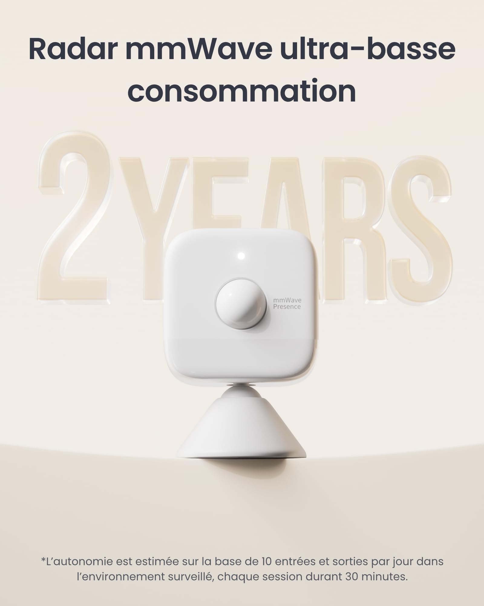 SwitchBot Capteur de Mouvement Radar Intelligent mmWave, capteur de présence Bluetooth avec détection Dynamique, Fonctionne avec Alexa, HomeKit et Apple Home Via SwitchBot Hub
