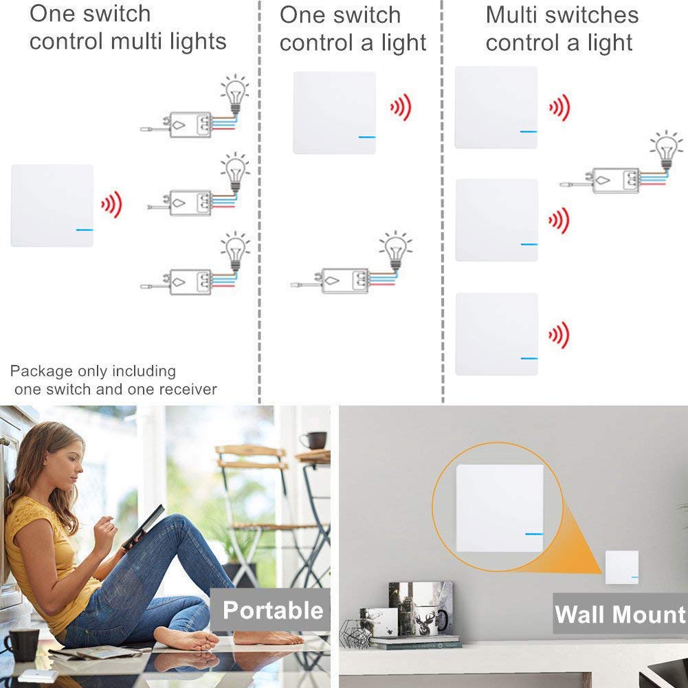 Wireless Light Switch Receiver Kit – Remote Control Your Lamp Or Ceiling Bulb Indoors Or Outdoors