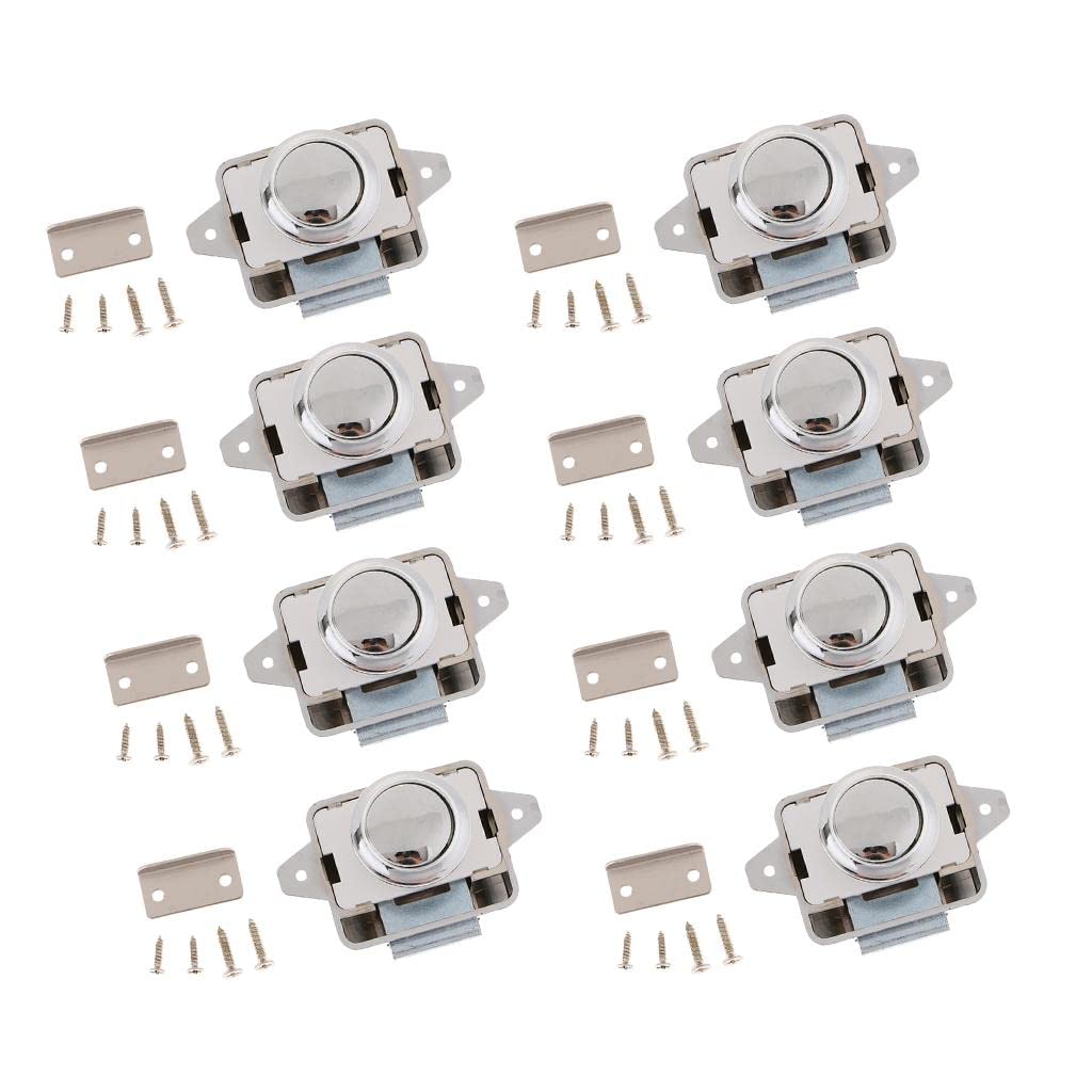 the style sutra 8x heavy-duty push button lock rv boat drawer cupboard home cabinet sliver|motors | parts & accessories | rv, trailer & camper parts |8 pieces push on lock latchs