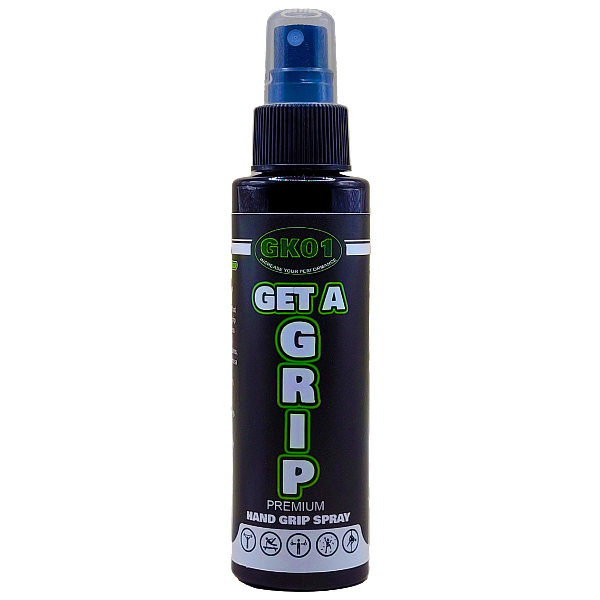 GK01 Get a Grip Hand Grip Spray, 120ml - Hand Grip spray for Gymnastics, weightlifting, Artifical Rock Climbing. Ideal use for Goalkeeper Glove Grip & Tennis, Cricket, Baseball