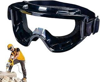 Genérico Óculos de segurança laboral: óculos de proteção anti-embaciamento para construção com proteção ocular, proteção ocular anti-riscos anti-pó para homem em construção e trabalhos