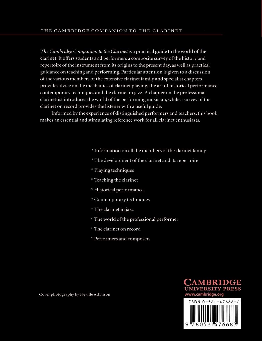 The Cambridge Companion to the Clarinet (Cambridge Companions to Music) (Volume 0)