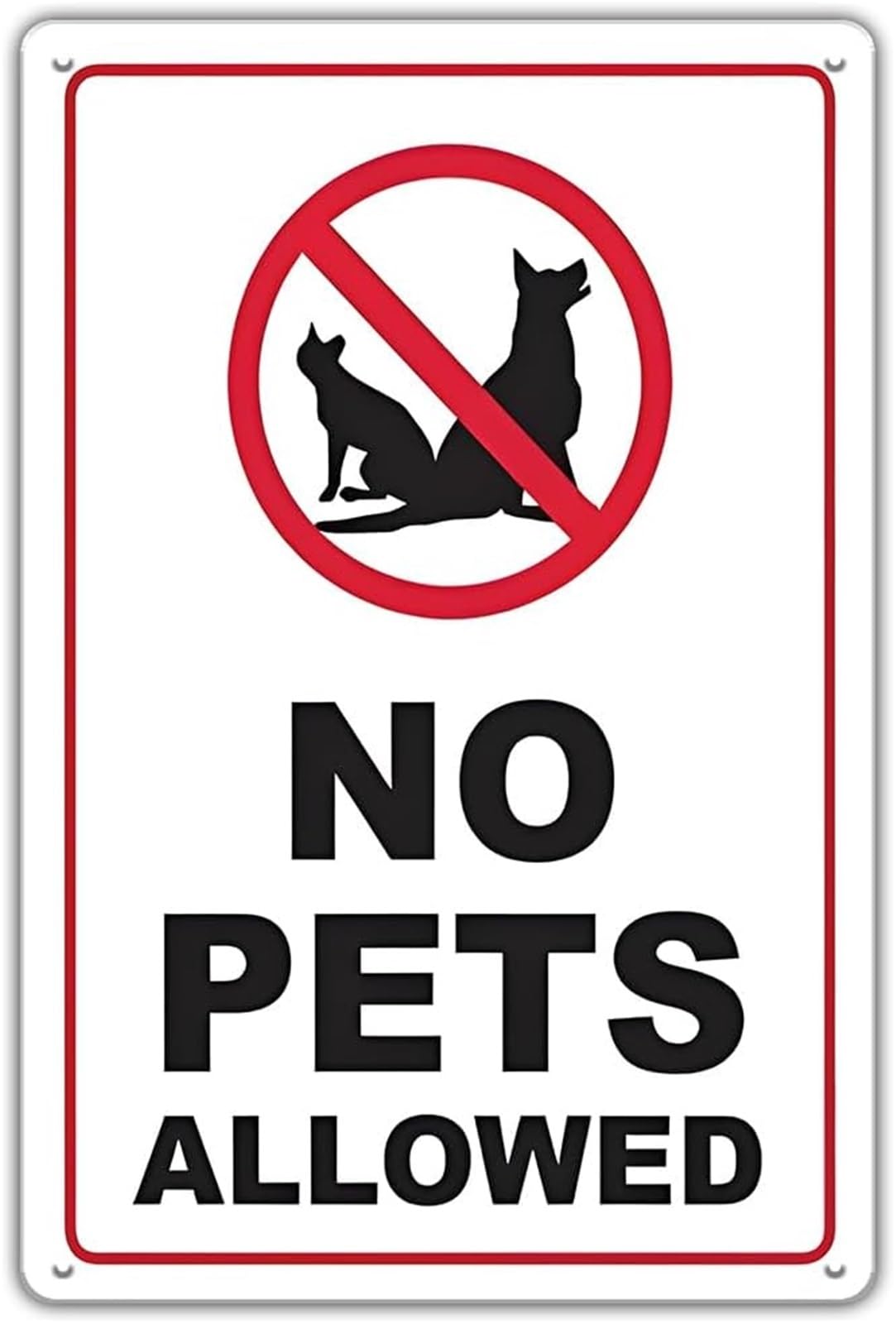 ZDVHOMCB Property Rules Sign No Pets Allowed Vintage Aluminum Metal Sign for Business Courtyard Office Entrance 8 X 12 in