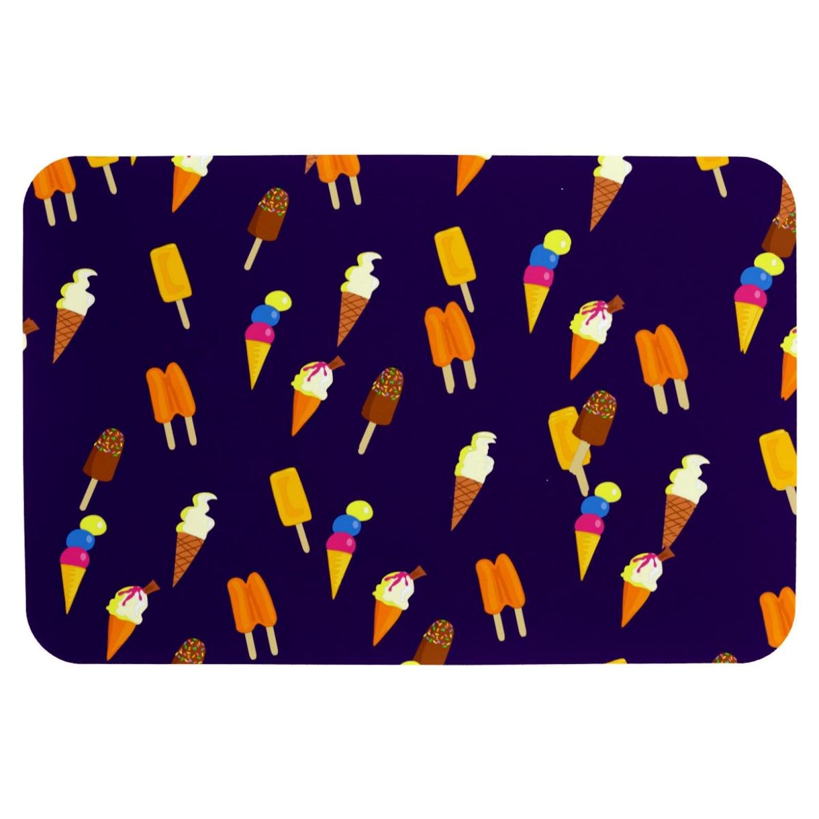 Tapis de bain frais et fin au design exclusif de crème glacée 50x80cm