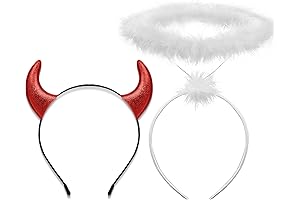 Angel Halo and Devil Horns Headband Set: Angel and Devil Costume Headpieces of Contrast!