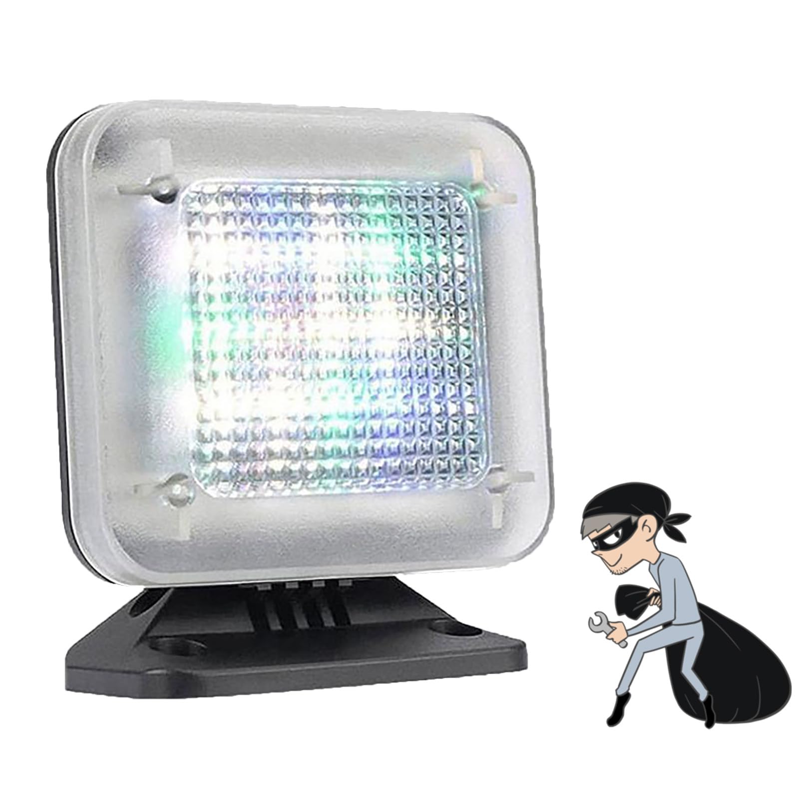 Lampe à Led Pour Simulateur De TéLéVision,Avec DéTecteur De LumièRe Et Minuterie,Dissuasion Anti-Effraction,Pour La SéCurité De La Maison Et La Protection Contre Le Cambriolage,PowerAdapter