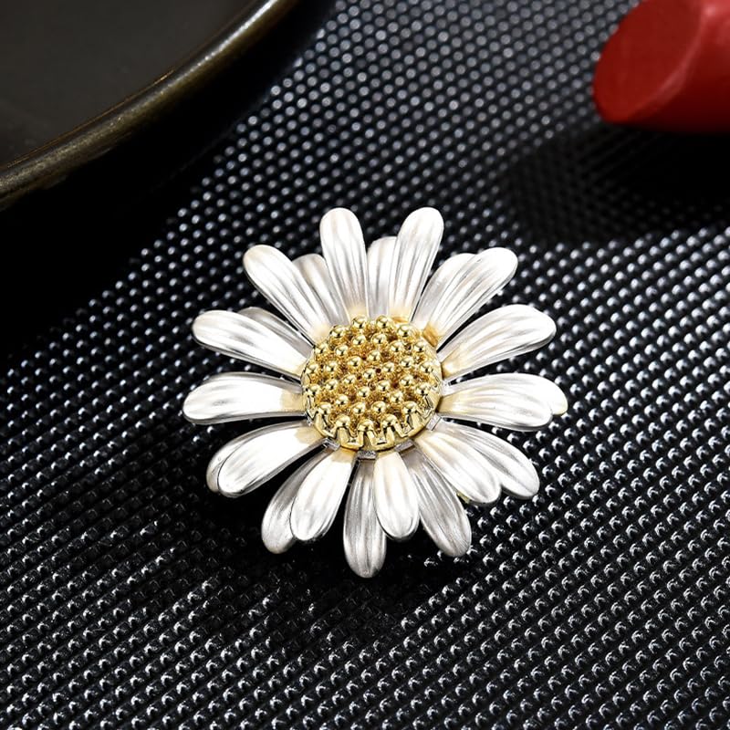 Image of Flower Brooch Pins for Women Rhinestone Red Pin Blazer Dress Denim Jacket Lapel Pin Wedding Holiday Gift Accessories