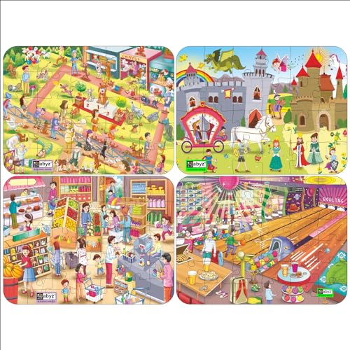 Image of ABYZ Jigsaw Puzzle, Different Design & Fun Educational Wooden Jigsaw for Little Explorer, 120 - Piece Wooden Puzzle with Multicolor, Birthday Gift for 36 Months - 6 Year Age Kids.