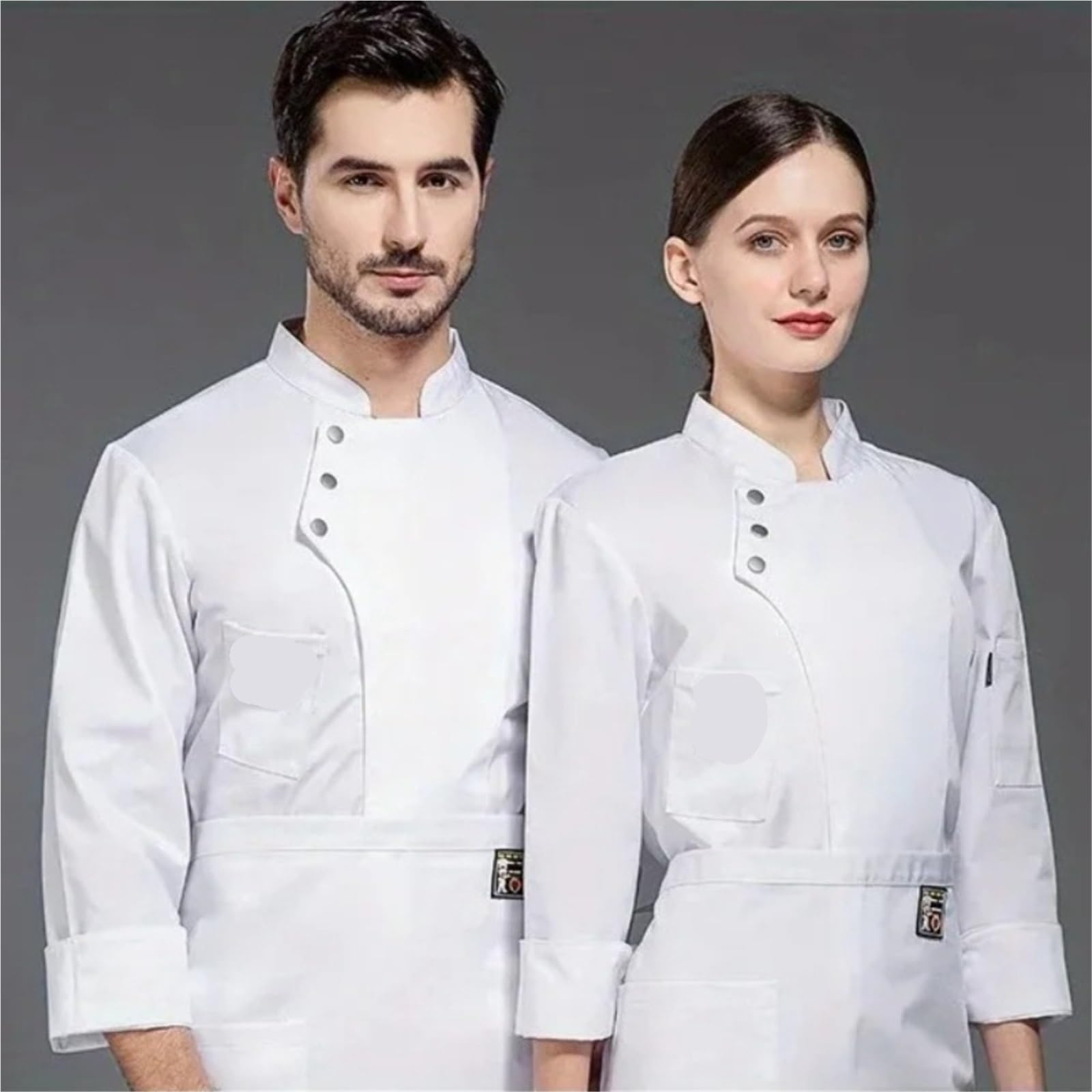 Divisa da Cuoco Abiti da Lavoro da Chef da Uomo, Maniche Lunghe, Stile Spesso, for ristoranti, Sala da Pranzo, Cucina, Lavoro per Chef(Black,XXL)