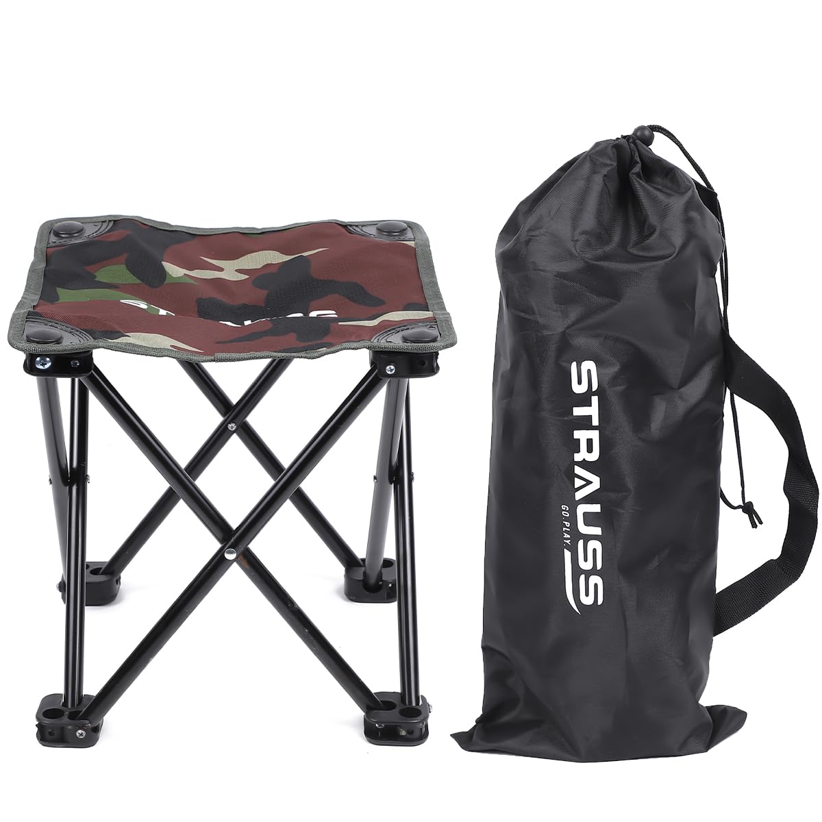 Strauss Portable Compact Folding Chair With Carry Bag|Portable Camping Chair With 4 Legs|Lightweight & Breathable|Perfect For Outdoor Camping,Beach,Picnics,And Hiking,(30 X 30 X 26 Cm) - Fabric,Green-picture-10