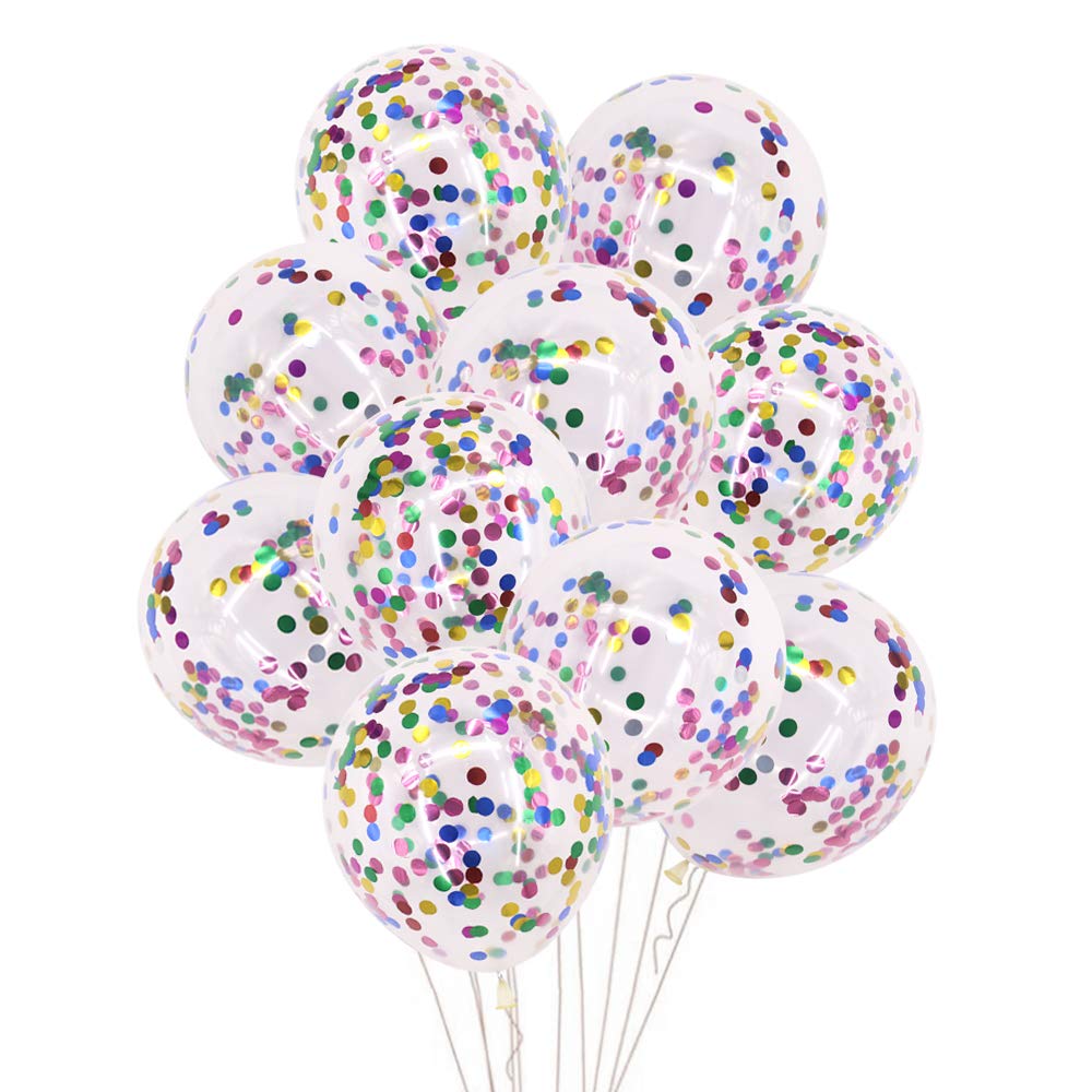 Time to Sparkle 50pcs 12'' Confetti Party Latex Balloons for Birthday Wedding Shower Christmas Decorations, Confetti-Mix Colors