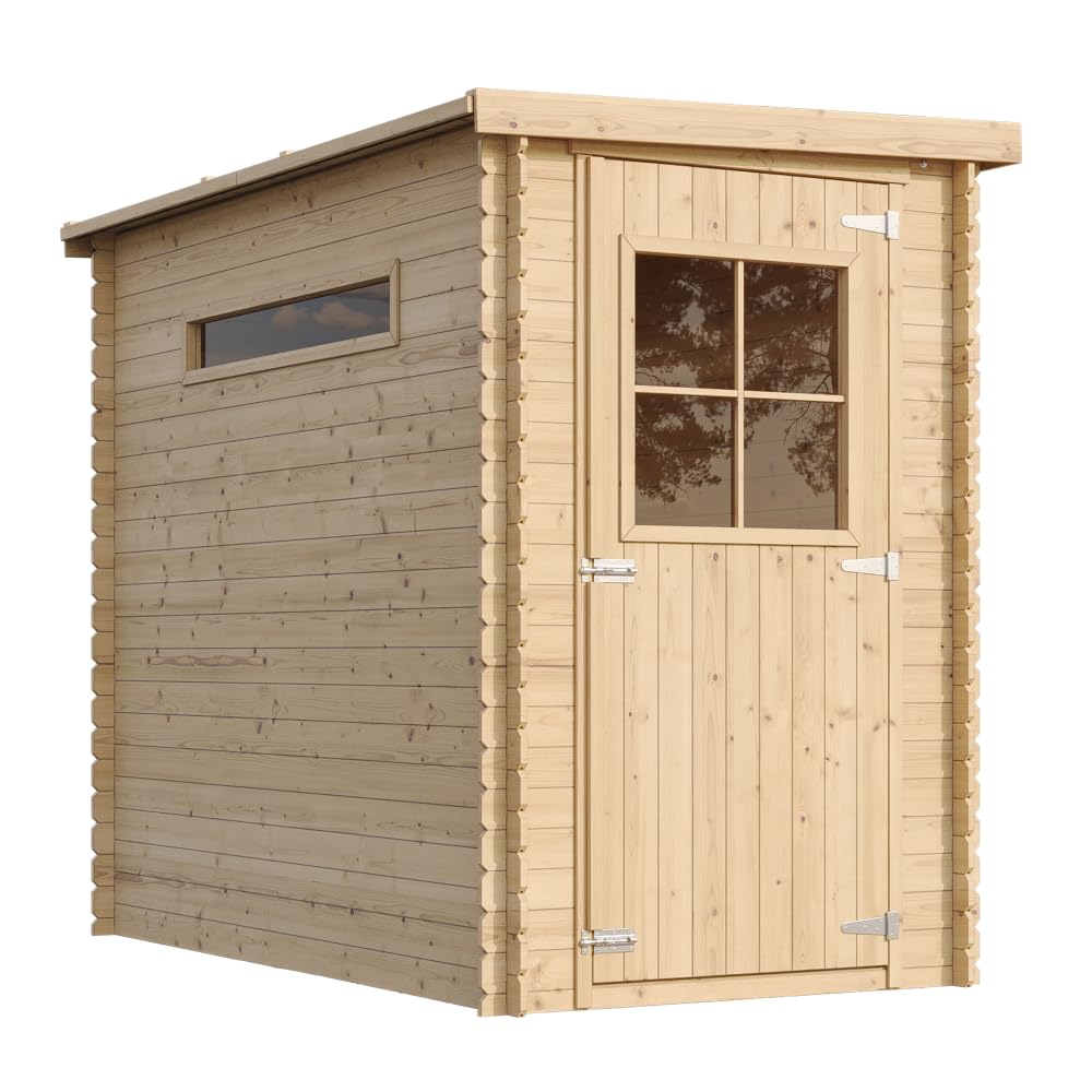 Casetta da Giardino in Legno Esterno 2,63 m², Capanno Attrezzi con spessore della parete di 19 mm, Casa per Biciclette con Finestre TIMBELA M306