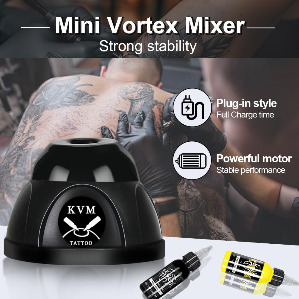 Mini Vortex Mixer Tattoo Ink Pigment Mixer Powerful Swirl Shake Mixer for Acrylic Pigments Nail Polish Mascara Adhesives