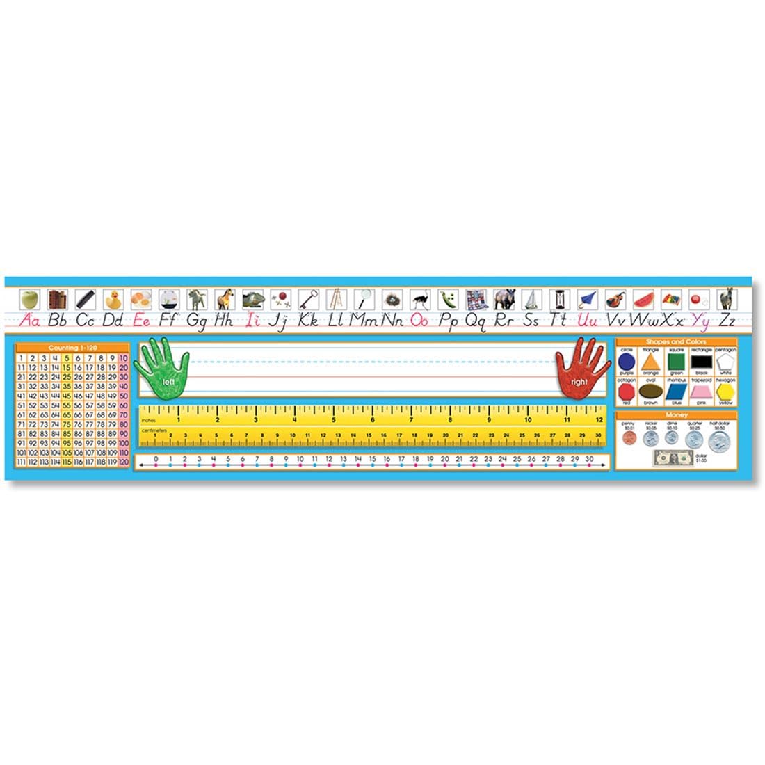 Primary Modern Manuscript Counting 1-120 Desk Plate, Pack of 36