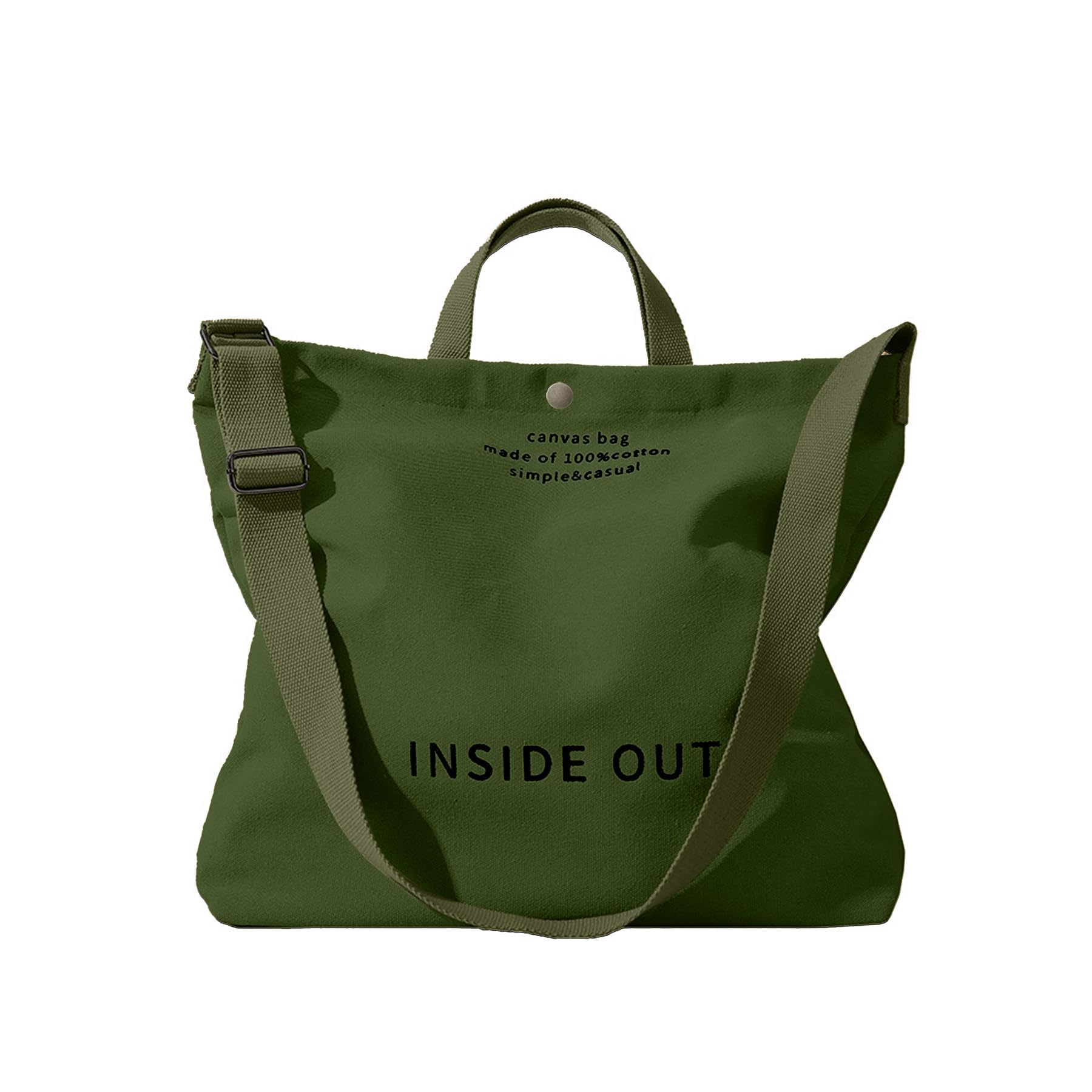 Canvas Tote Bag For Women inside out bag Crossbody Handbag with Adjustable Strap and Coin Purse for Work,Travel,Grocery