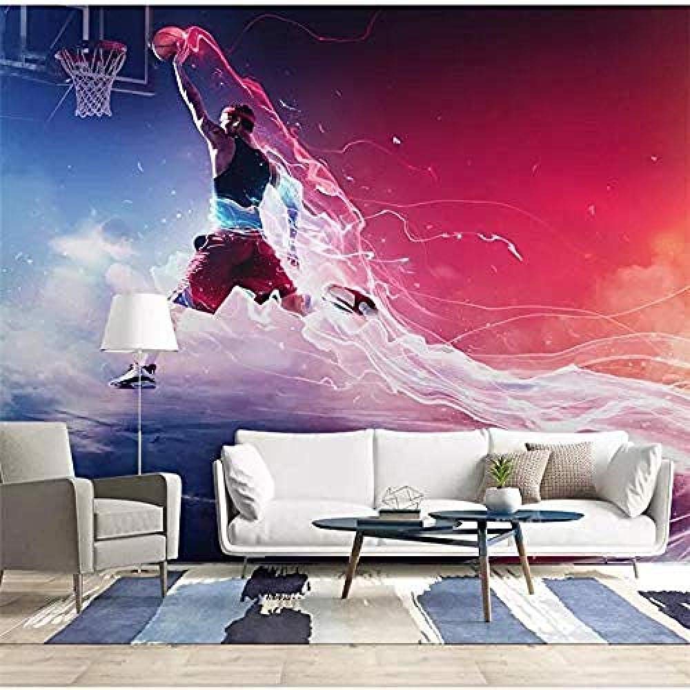 Carta da parati personalizzata Cool Basketball Dunk Sfondo Carta da parati murale Carta da parati pe Carta da parati fotomurali poster murale Soggiorno camera letto minimalista tv sfondo-350cm×256cm