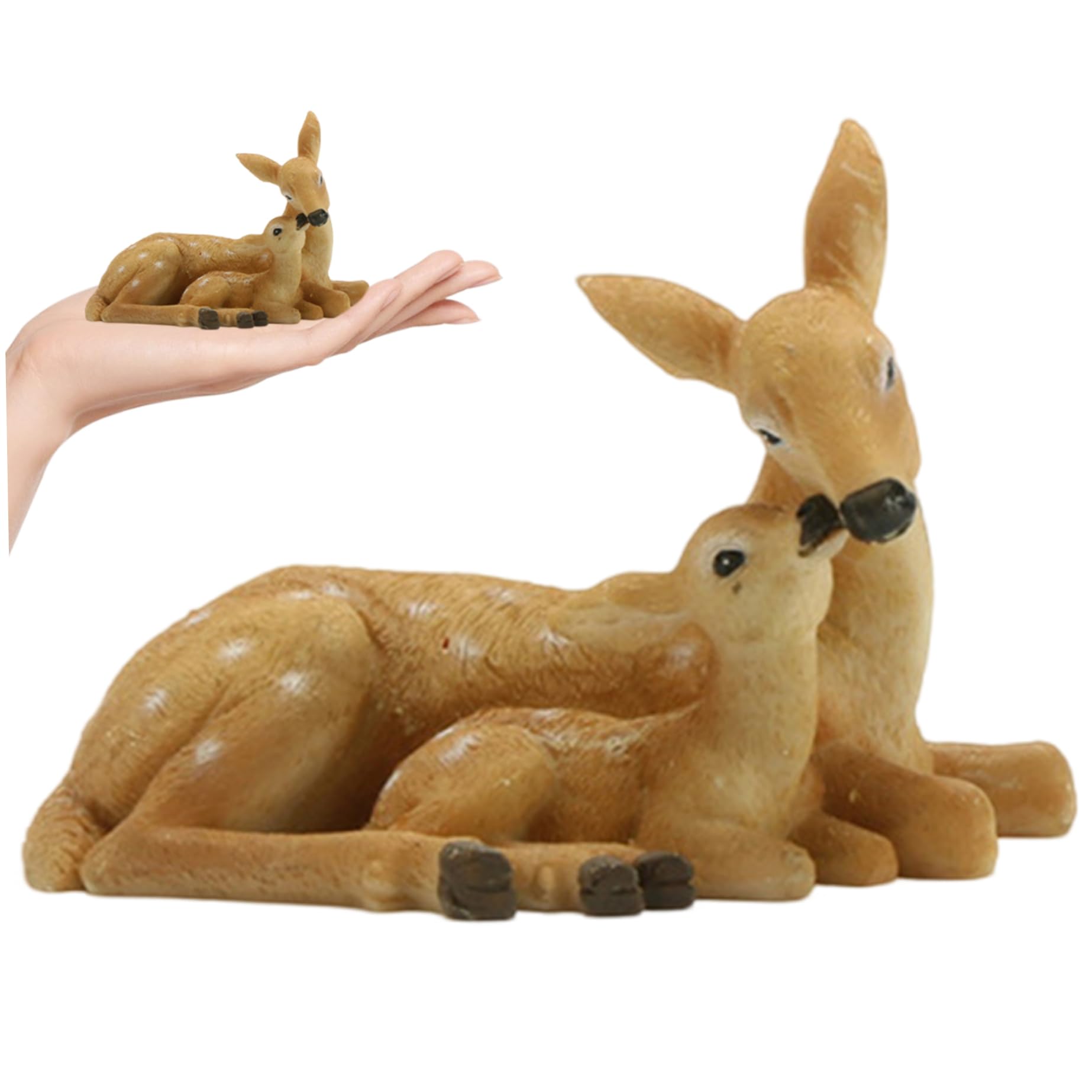 Vervevum 1pc Resin Deer Figurine, Elegant Deer Statue For Garden Decor, Perfect Toy And Home Decor (3.54 * 2.76 * 2.36in), Garden