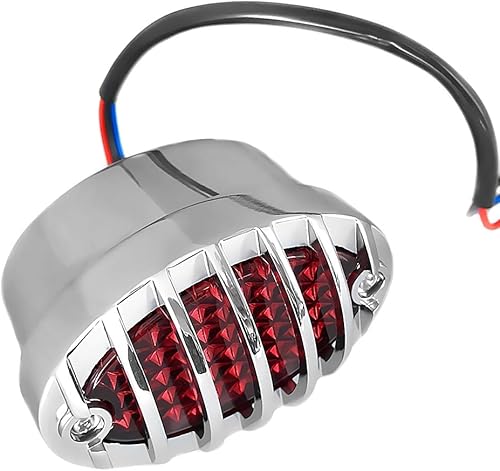 Miniatura 6 de FATECIM Luz trasera LED de forma ovalada personalizada para motocicleta, ojo de gato, luz de freno de marcha trasera, lente roja, lámpara de