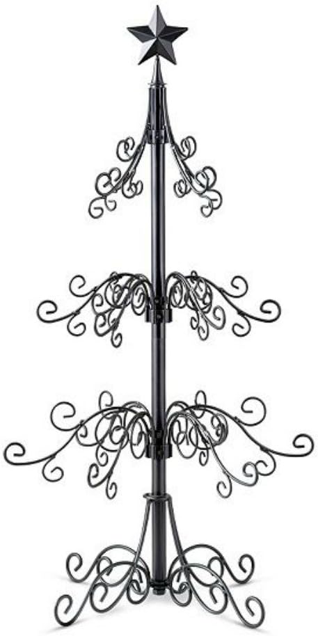 36 Inch Metal Ornament Christmas Tree - Black