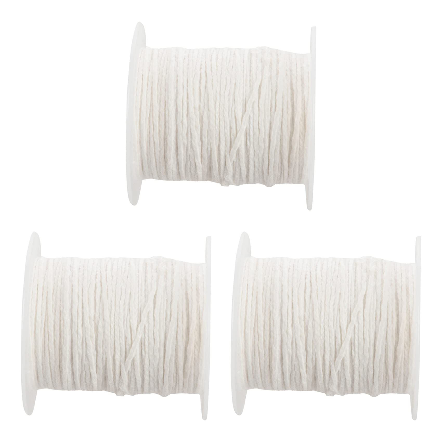 Hndhbfgrt 3X Candle Wick, Flat Wick, Round Wick, Lamp Wick, Coil - 61 M, for the Production of Candles