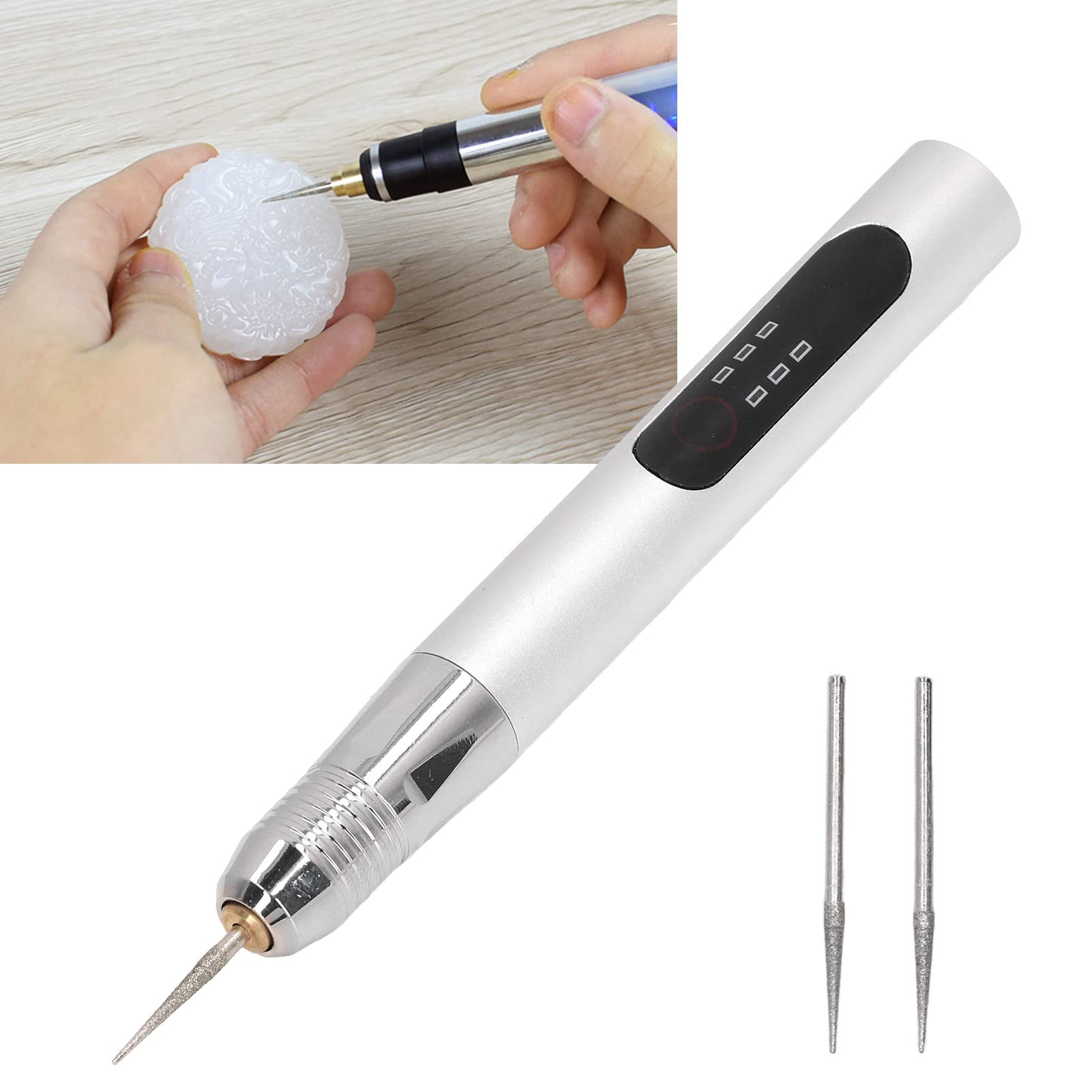 Penna Per Incisione Elettrica Ricaricabile USB Con Regolatore 3 Velocità E 30 Punte, Fino A 25.000 Giri/min Per Legno, Metallo E Vetro