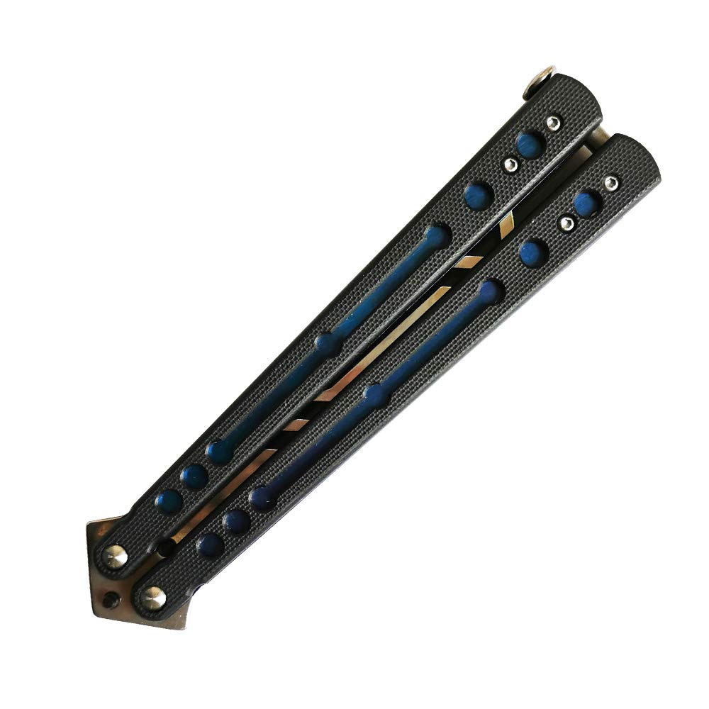 Couteau pliant en acier inoxydable avec poignée G10 et roulement à billes pour entraînement à lame émoussée