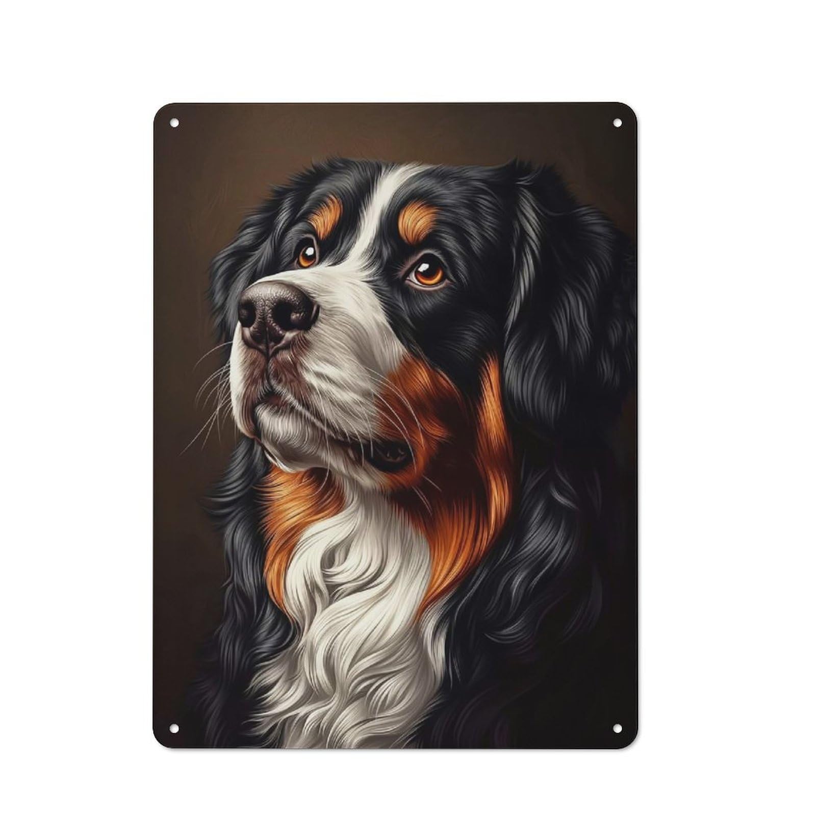 Junmoney Bernese Mountain Dog Portrait Creative Office Metal Sign 40X30cm, Office Wall Decor For Hobby Room, Office, Lounge Or Living Room