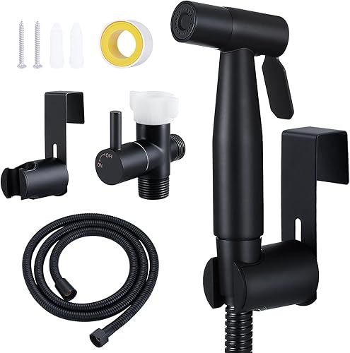 HGN Pulverizador de bidé de mano para inodoro con presión de agua ajustable, pañal de tela para lavado, accesorios completos, soporte de pared o