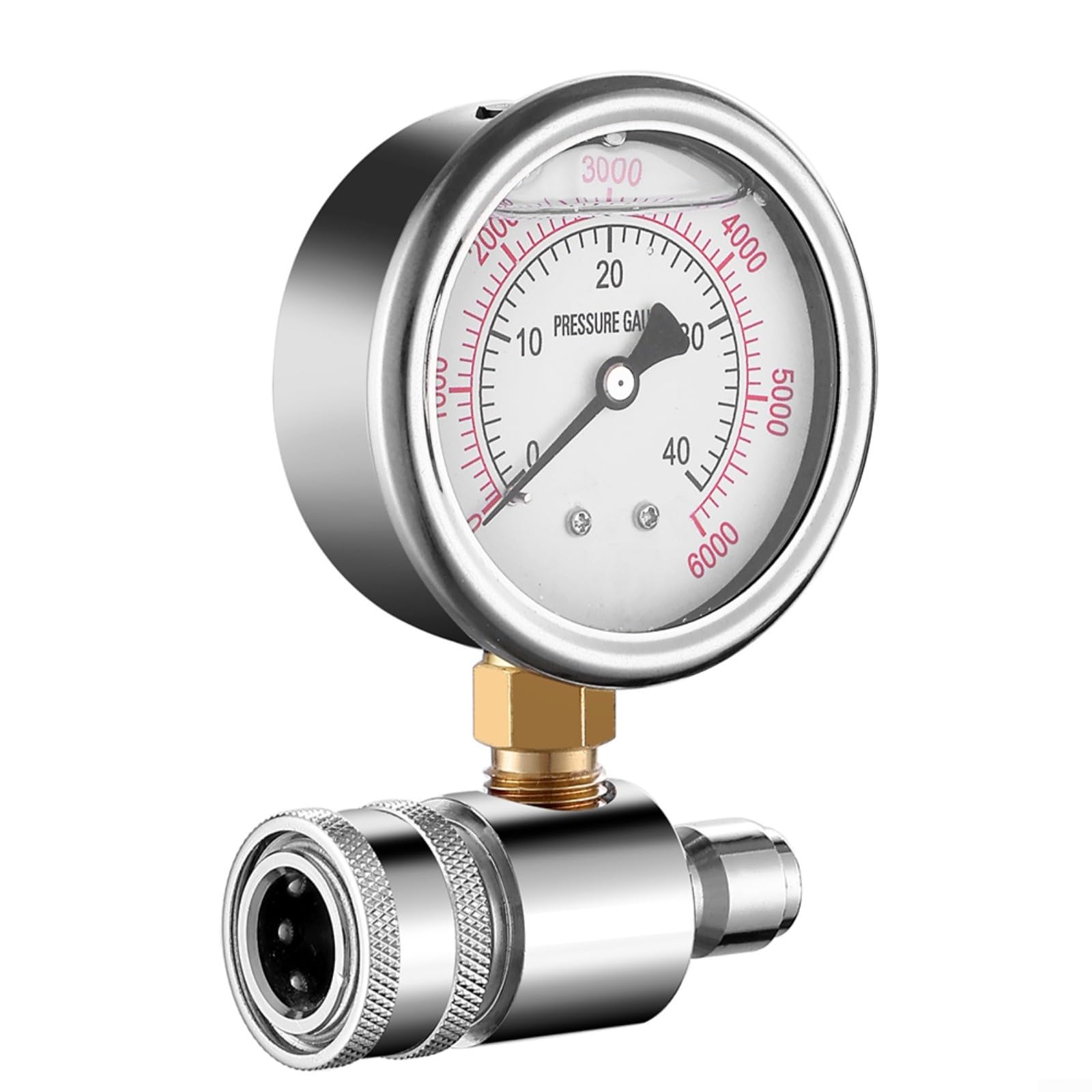 Manomètre d'eau pour nettoyeur haute pression 6000 psi haute pression 3/8" pièces de raccordement rapide