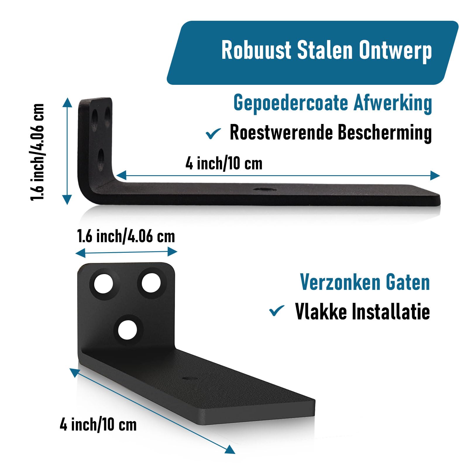 tow000ack 2 Stuks Zwevende Plankhouders,Driehoekige Wandhouders,Ijzeren Plankbeugels,Zwaar Planksteun Metalen Plankdrager Plank Beugel voor Opbergrek,Boekenrek,met Schroeven,Wit (50cm x 15cm