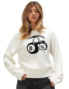 Rsq Womens Cherry 8-Ball Sweater