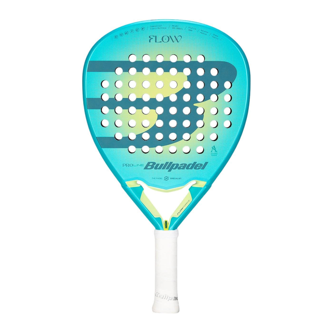 BULLPADEL Padel Racket Flow Women 2025 | Diamond Shape Pala Padel | Fibrix Hybrid Fiber & MultiEva Core | FlowForce Heart & Rough 3D Grain Finish | High Power & Vibration Control w/Vibradrive System