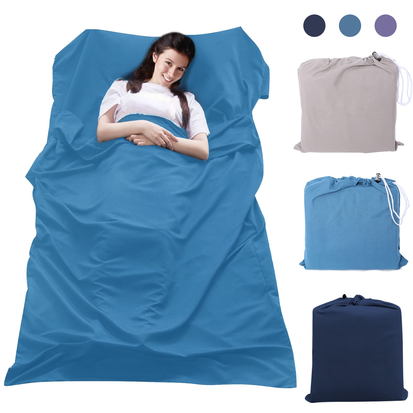 JaaytctSleeping Bag Liner,Lightweight Single/Double Sleep Sack,Camping & Travel Sheets for Adults,Premium Soft Hotel Sheet for Outdoor Traveling Hiking Hotel Picnics