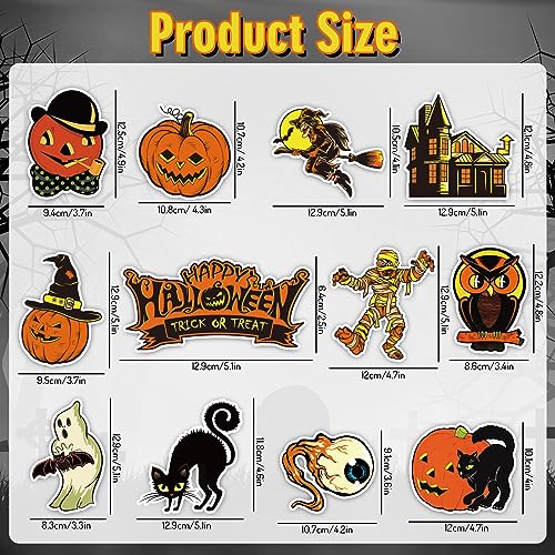 Anydesign A2301 12Pcs Halloween Vintage Refrigerator Magnets Trick Or Treat Magnet Stickers Pumpkin Ghost Witch Bat Cat Decorative Fridge Magnetic Decals thumb #1