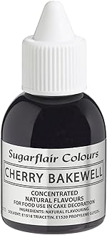 Sugarflair Cherry Bakewell Natural Flavouring - Concentrated Natural Food Flavouring for use in Cakes, Cupcakes, Frostings, Drinks, Ice Creams - 30ml